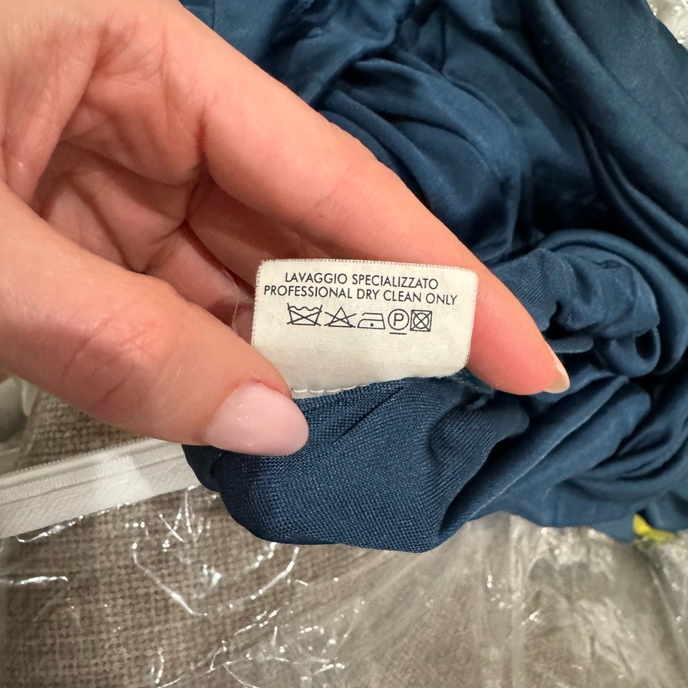 Vintage Blue YSL Strapless Gown - Picture 7 of 7